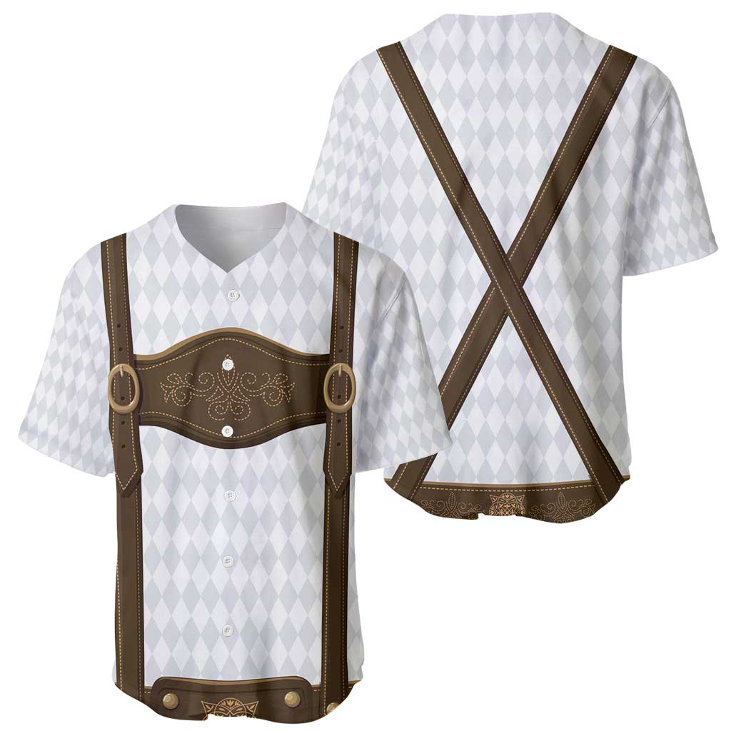 Germany Trachten Lederhose Inspired Baseball Jersey Washed Brown