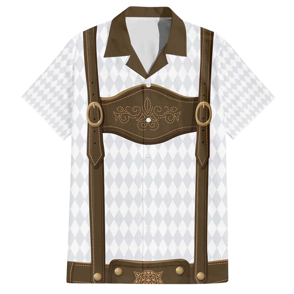 Germany Trachten Lederhose Inspired Hawaiian Shirt Washed Brown