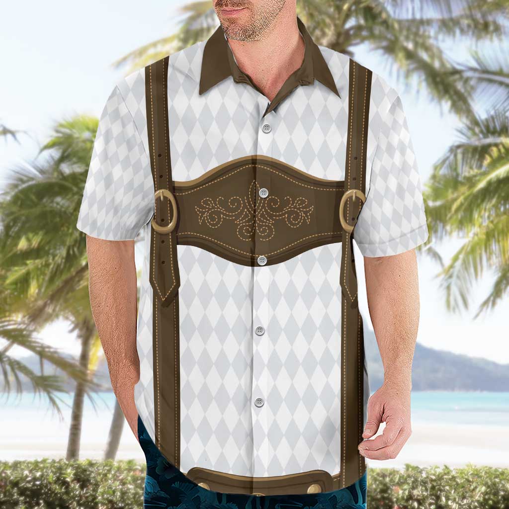 Germany Trachten Lederhose Inspired Hawaiian Shirt Washed Brown