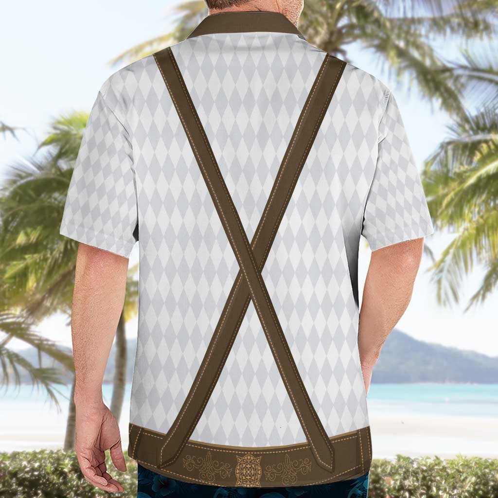 Germany Trachten Lederhose Inspired Hawaiian Shirt Washed Brown