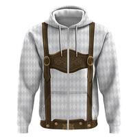 Germany Trachten Lederhose Inspired Hoodie Washed Brown