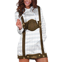 Germany Trachten Lederhose Inspired Hoodie Dress Washed Brown