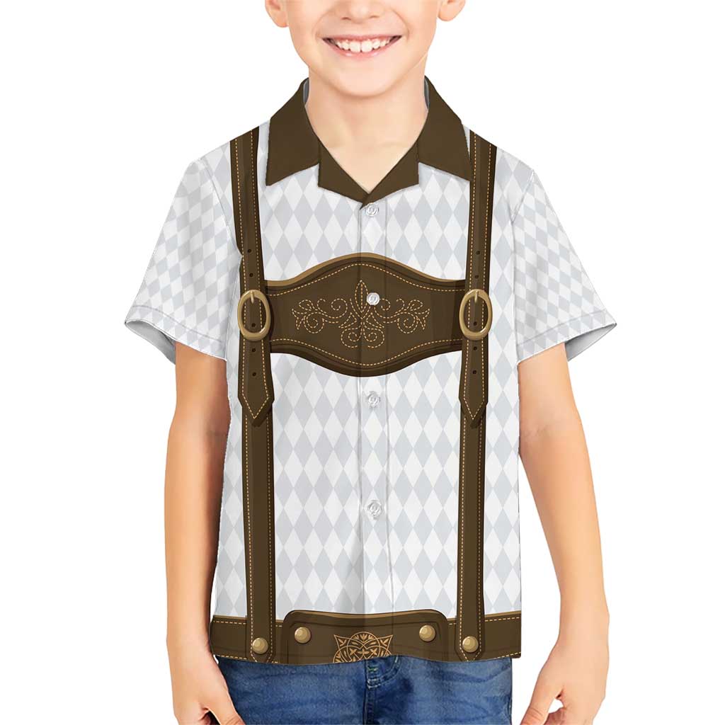 Germany Trachten Lederhose Inspired Kid Hawaiian Shirt Washed Brown