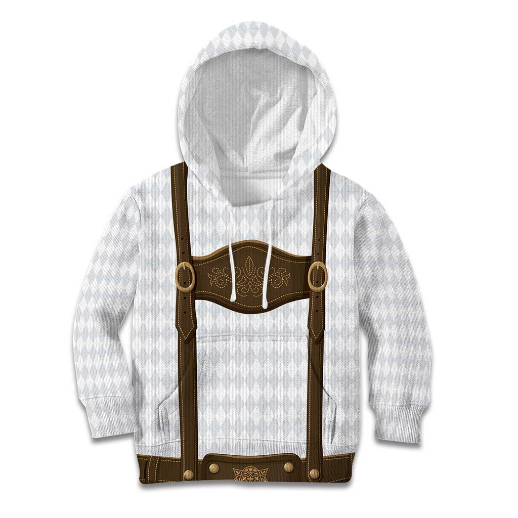 Germany Trachten Lederhose Inspired Kid Hoodie Washed Brown