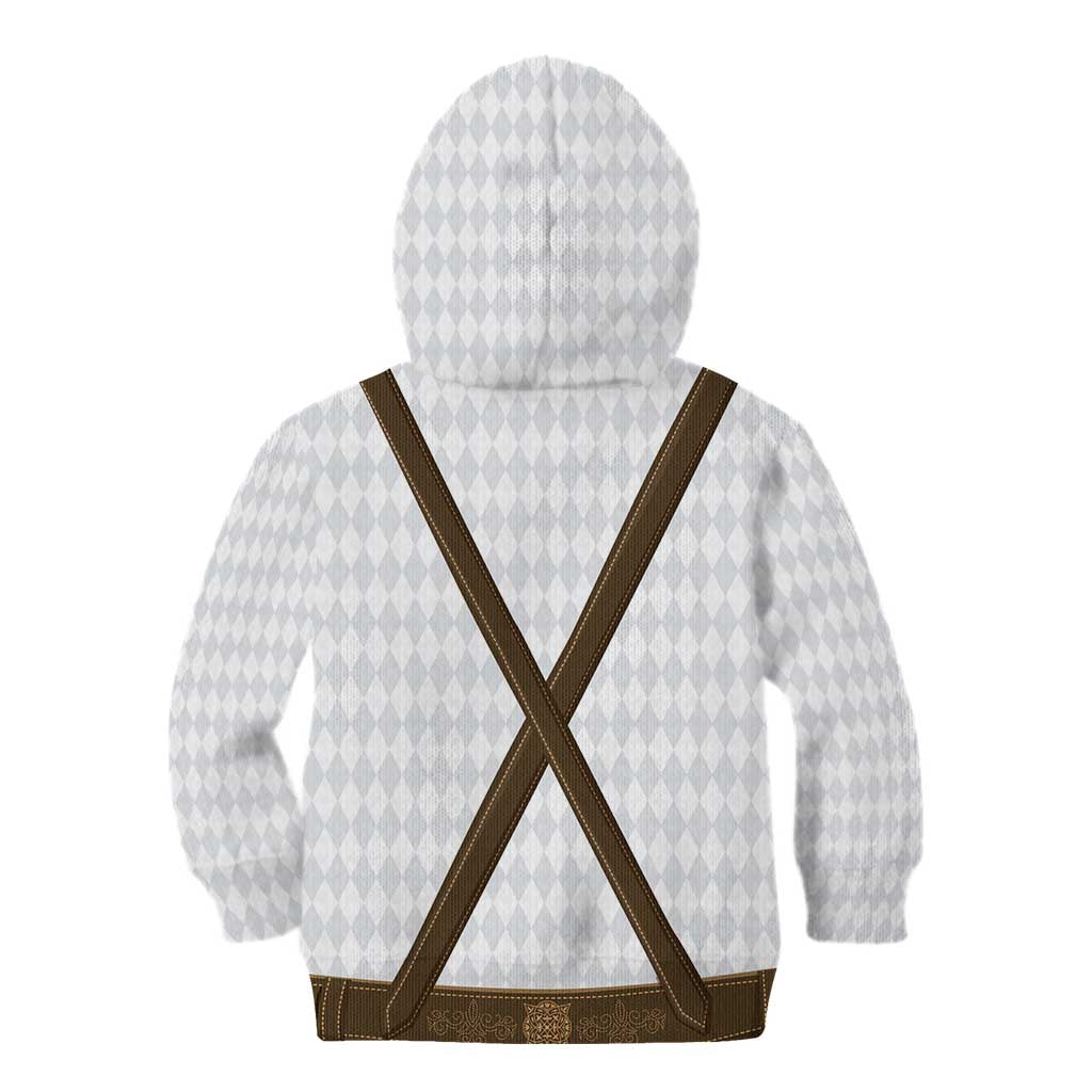 Germany Trachten Lederhose Inspired Kid Hoodie Washed Brown