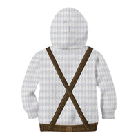 Germany Trachten Lederhose Inspired Kid Hoodie Washed Brown