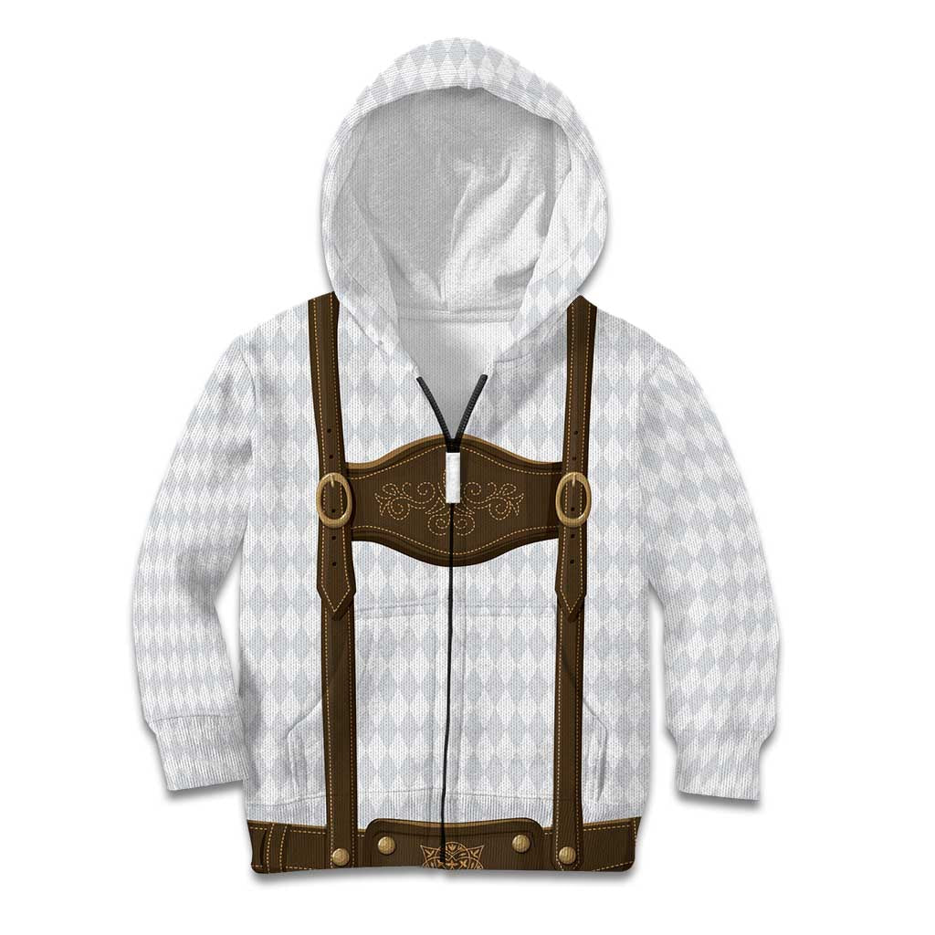 Germany Trachten Lederhose Inspired Kid Hoodie Washed Brown