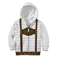 Germany Trachten Lederhose Inspired Kid Hoodie Washed Brown