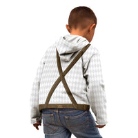 Germany Trachten Lederhose Inspired Kid Hoodie Washed Brown