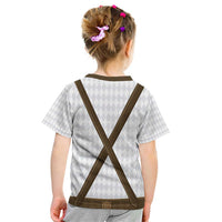 Germany Trachten Lederhose Inspired Kid T Shirt Washed Brown