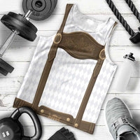 Germany Trachten Lederhose Inspired Men Tank Top Washed Brown