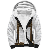 Germany Trachten Lederhose Inspired Sherpa Hoodie Washed Brown