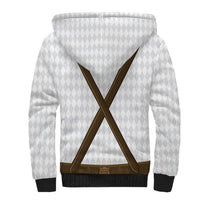 Germany Trachten Lederhose Inspired Sherpa Hoodie Washed Brown