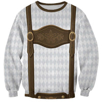 Germany Trachten Lederhose Inspired Sweatshirt Washed Brown