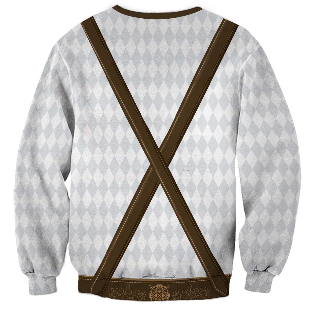 Germany Trachten Lederhose Inspired Sweatshirt Washed Brown
