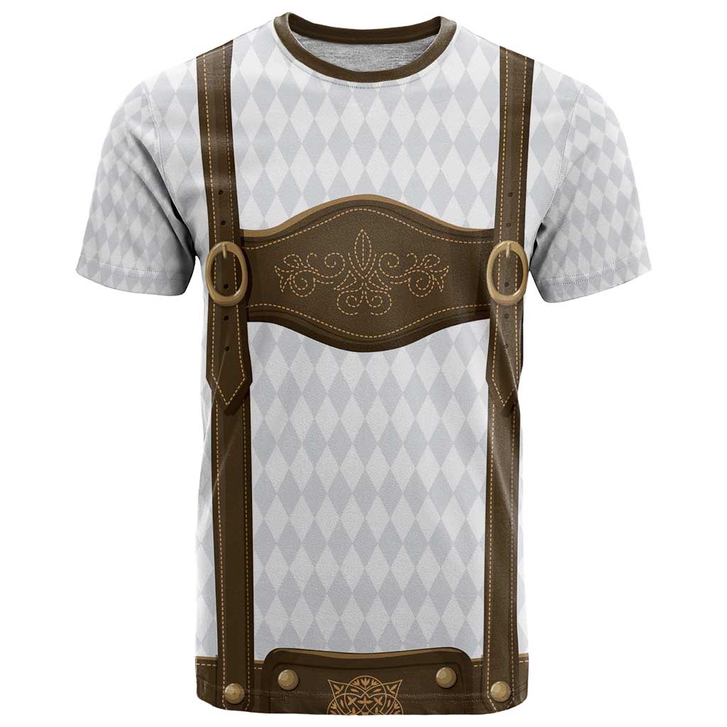 Germany Trachten Lederhose Inspired T Shirt Washed Brown