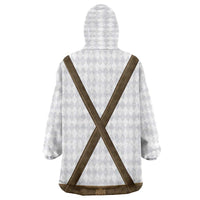 Germany Trachten Lederhose Inspired Wearable Blanket Hoodie Washed Brown