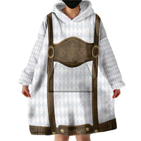 Germany Trachten Lederhose Inspired Wearable Blanket Hoodie Washed Brown