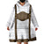 Germany Trachten Lederhose Inspired Wearable Blanket Hoodie Washed Brown