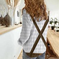 Germany Trachten Lederhose Inspired Women Casual Shirt Washed Brown