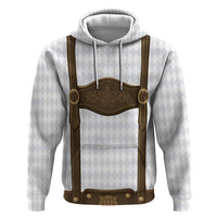 Germany Trachten Lederhose Inspired Zip Hoodie Washed Brown