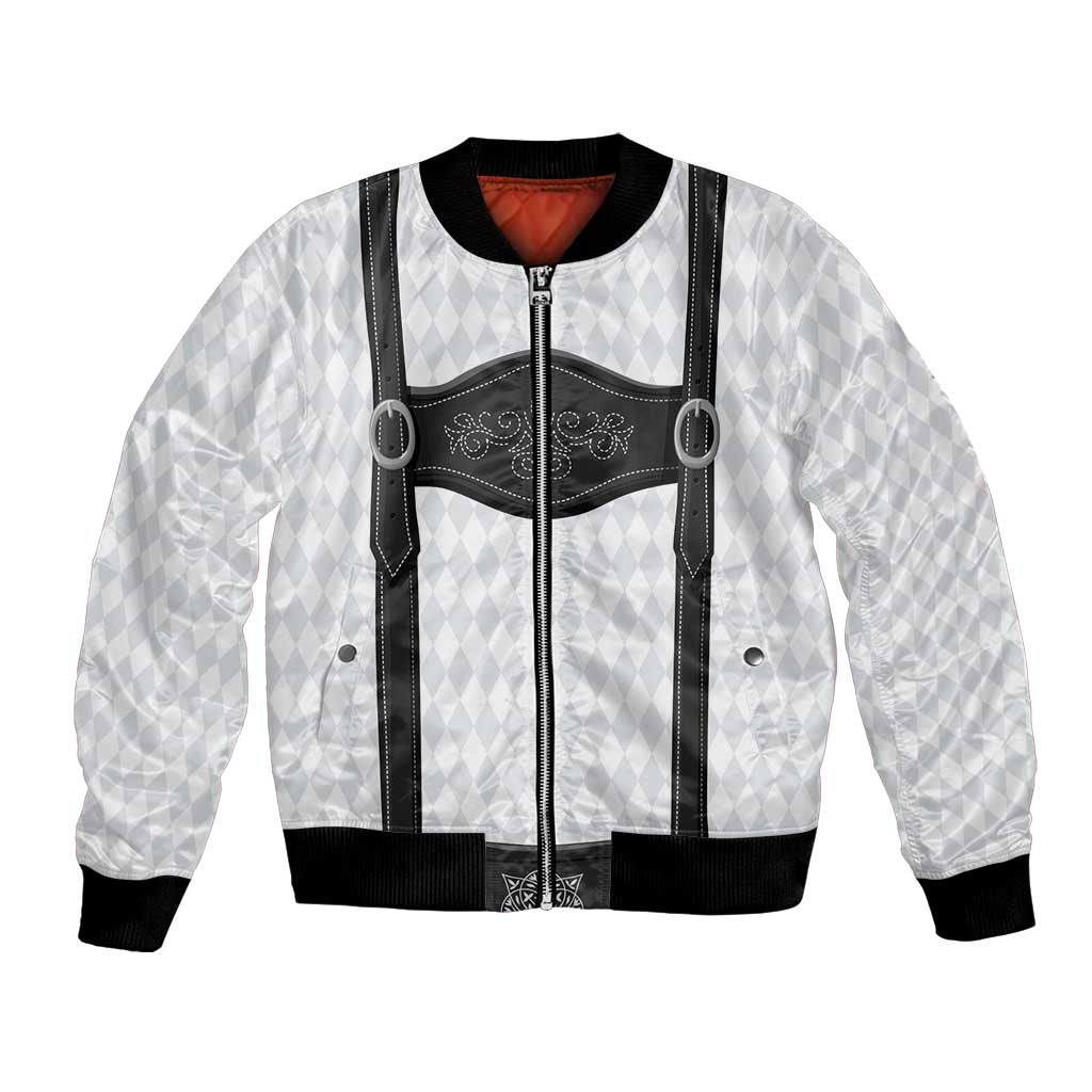 Germany Trachten Lederhose Inspired Bomber Jacket Sable Black