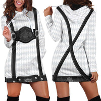 Germany Trachten Lederhose Inspired Hoodie Dress Sable Black