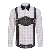 Germany Trachten Lederhose Inspired Long Sleeve Button Shirt Sable Black