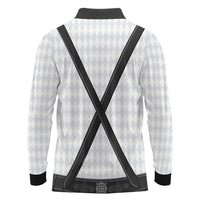 Germany Trachten Lederhose Inspired Long Sleeve Polo Shirt Sable Black