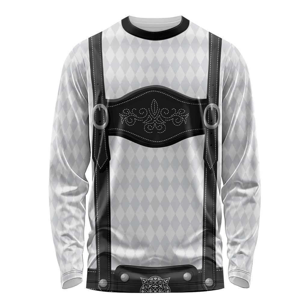 Germany Trachten Lederhose Inspired Long Sleeve Shirt Sable Black