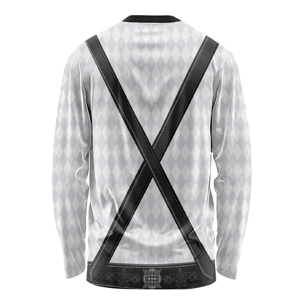 Germany Trachten Lederhose Inspired Long Sleeve Shirt Sable Black