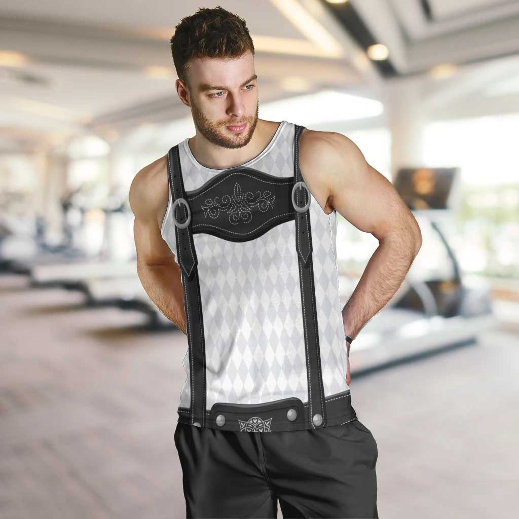 Germany Trachten Lederhose Inspired Men Tank Top Sable Black