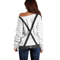 Germany Trachten Lederhose Inspired Off Shoulder Sweater Sable Black