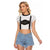 Germany Trachten Lederhose Inspired Raglan Cropped T Shirt Sable Black