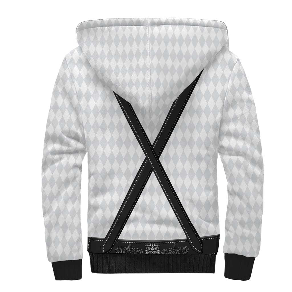 Germany Trachten Lederhose Inspired Sherpa Hoodie Sable Black