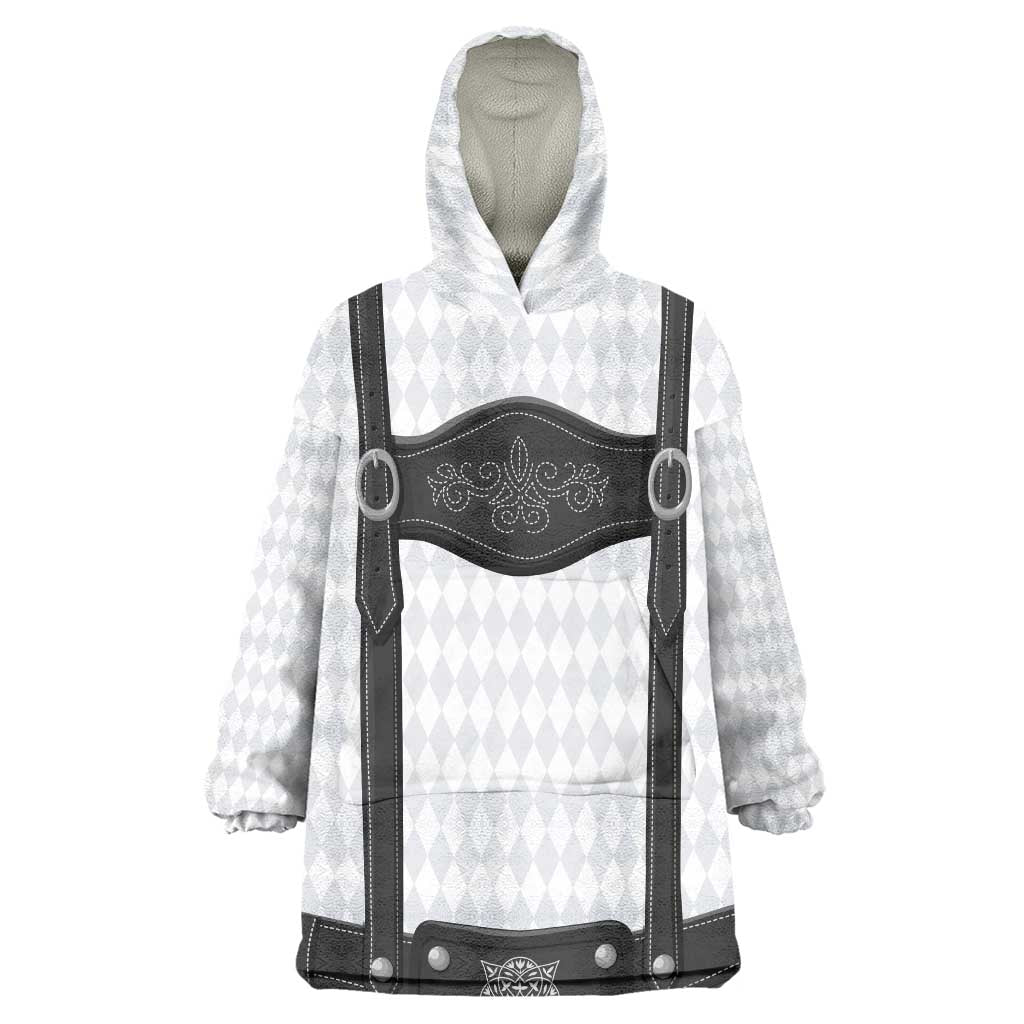 Germany Trachten Lederhose Inspired Wearable Blanket Hoodie Sable Black