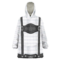 Germany Trachten Lederhose Inspired Wearable Blanket Hoodie Sable Black