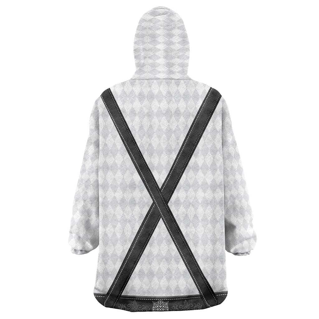 Germany Trachten Lederhose Inspired Wearable Blanket Hoodie Sable Black