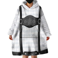 Germany Trachten Lederhose Inspired Wearable Blanket Hoodie Sable Black