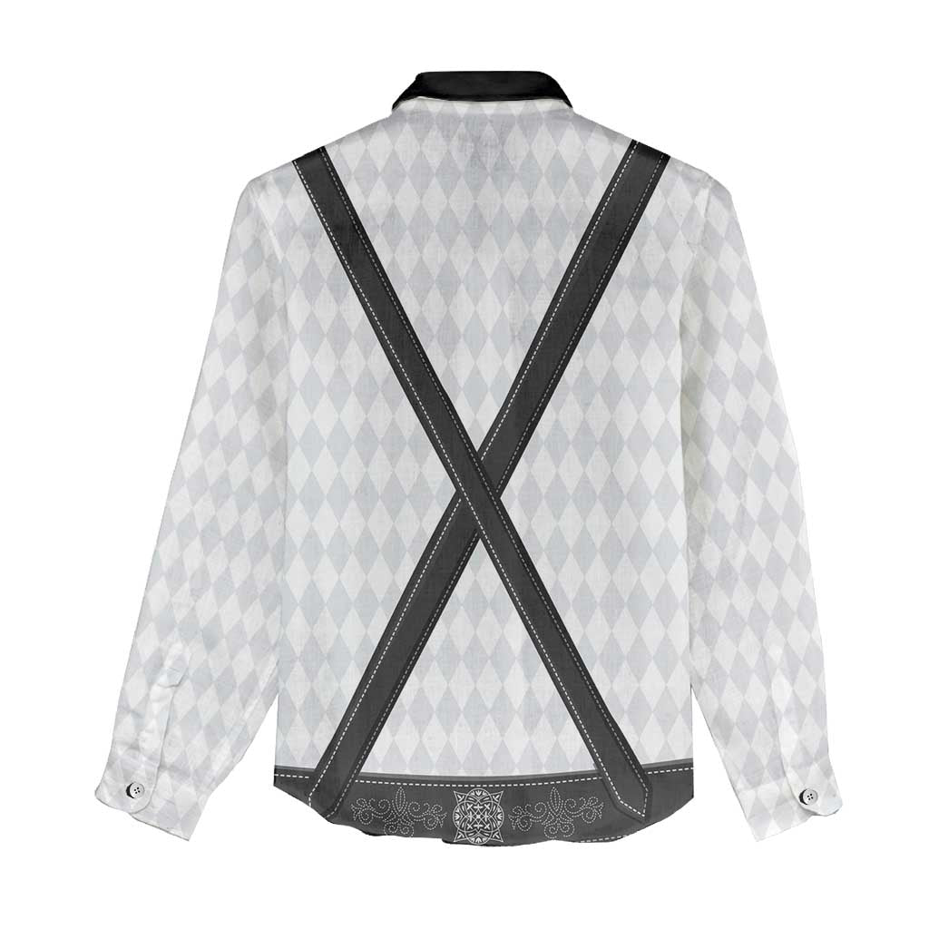 Germany Trachten Lederhose Inspired Women Casual Shirt Sable Black