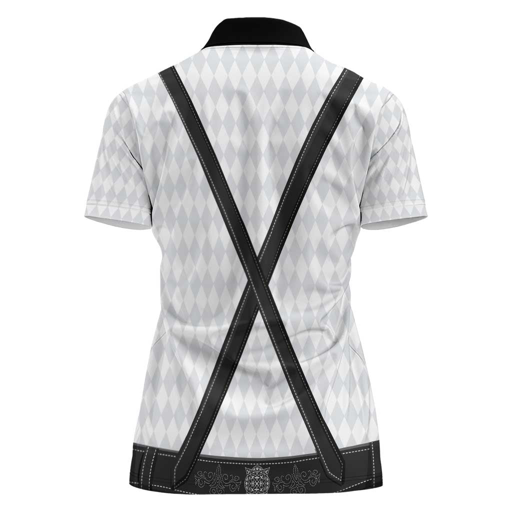 Germany Trachten Lederhose Inspired Women Polo Shirt Sable Black