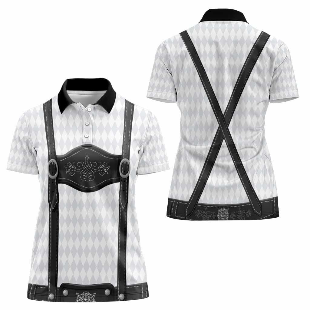 Germany Trachten Lederhose Inspired Women Polo Shirt Sable Black