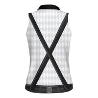 Germany Trachten Lederhose Inspired Women Sleeveless Polo Shirt Sable Black