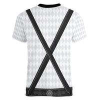 Germany Trachten Lederhose Inspired Women V-Neck T-Shirt Sable Black