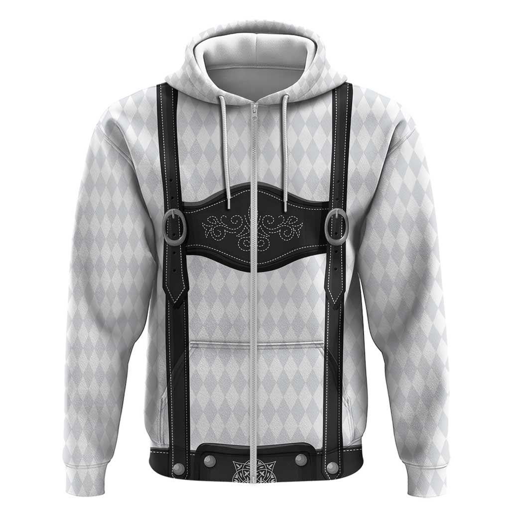 Germany Trachten Lederhose Inspired Zip Hoodie Sable Black