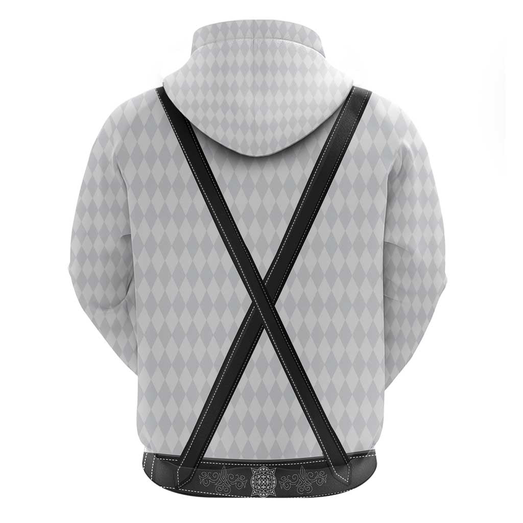 Germany Trachten Lederhose Inspired Zip Hoodie Sable Black