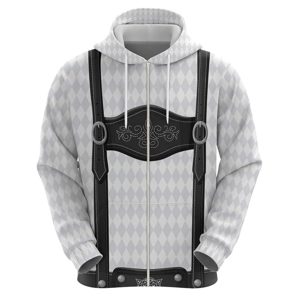Germany Trachten Lederhose Inspired Zip Hoodie Sable Black