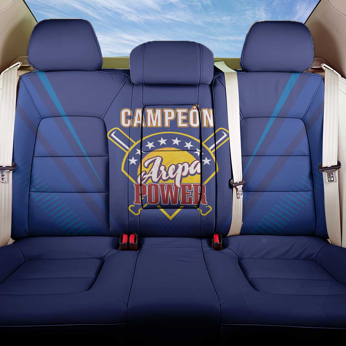 Venezuela Baseball Campeon Back Car Seat Cover Arepa Powers