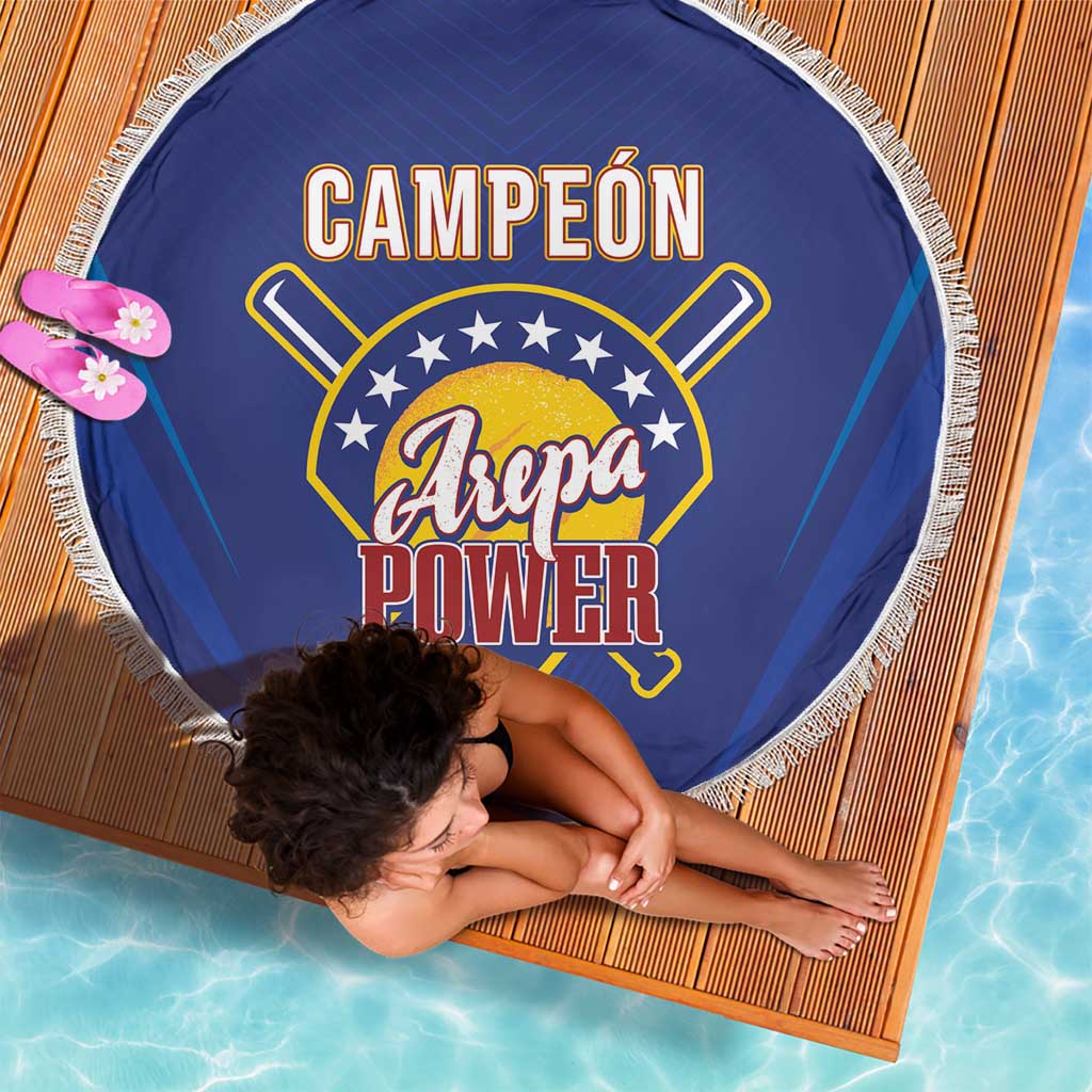 Venezuela Baseball Campeon Beach Blanket Arepa Powers