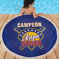 Venezuela Baseball Campeon Beach Blanket Arepa Powers
